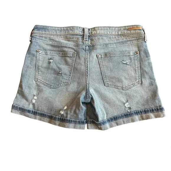 Pilcro and the Letterpress Anthropologie Embroidered Denim Jean Shorts Size 28 - Picture 4 of 8